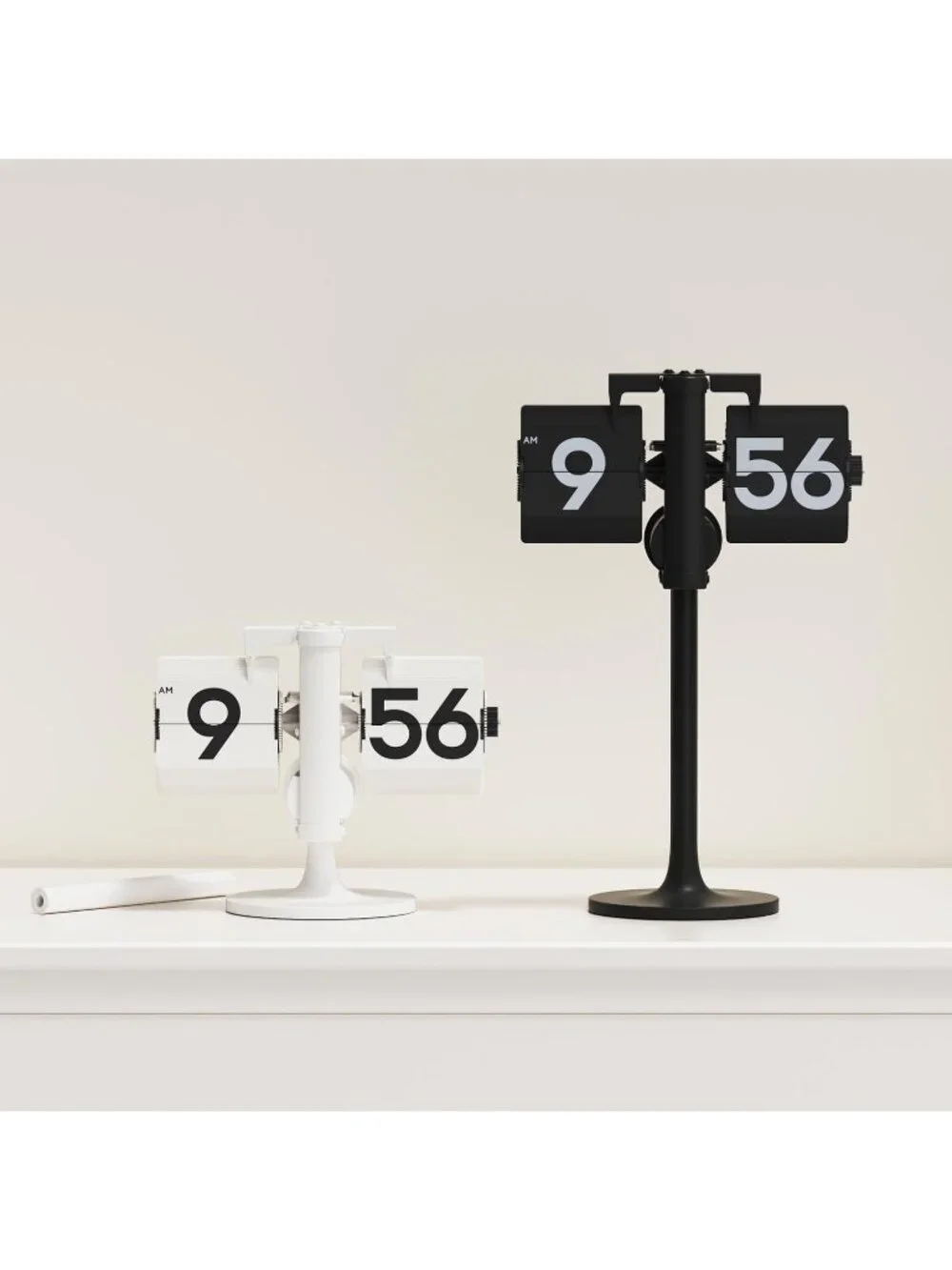 Home White Analog Quartz Large Number Adjustable Vintage Design Flip Desk Clock